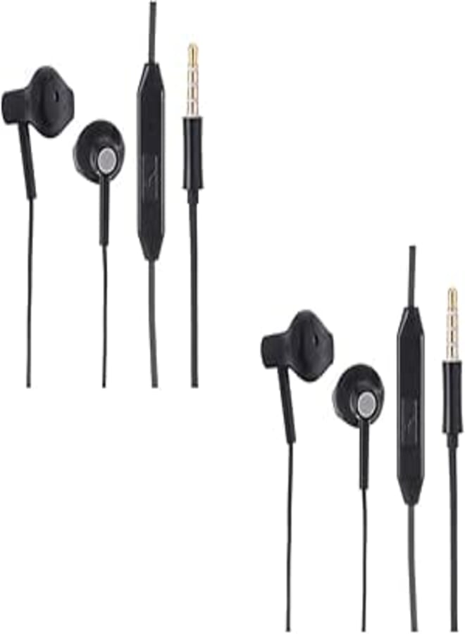 Tingwode D507 smalll Set of 2 stereo wired earphones with microphone - black Headphones Headset